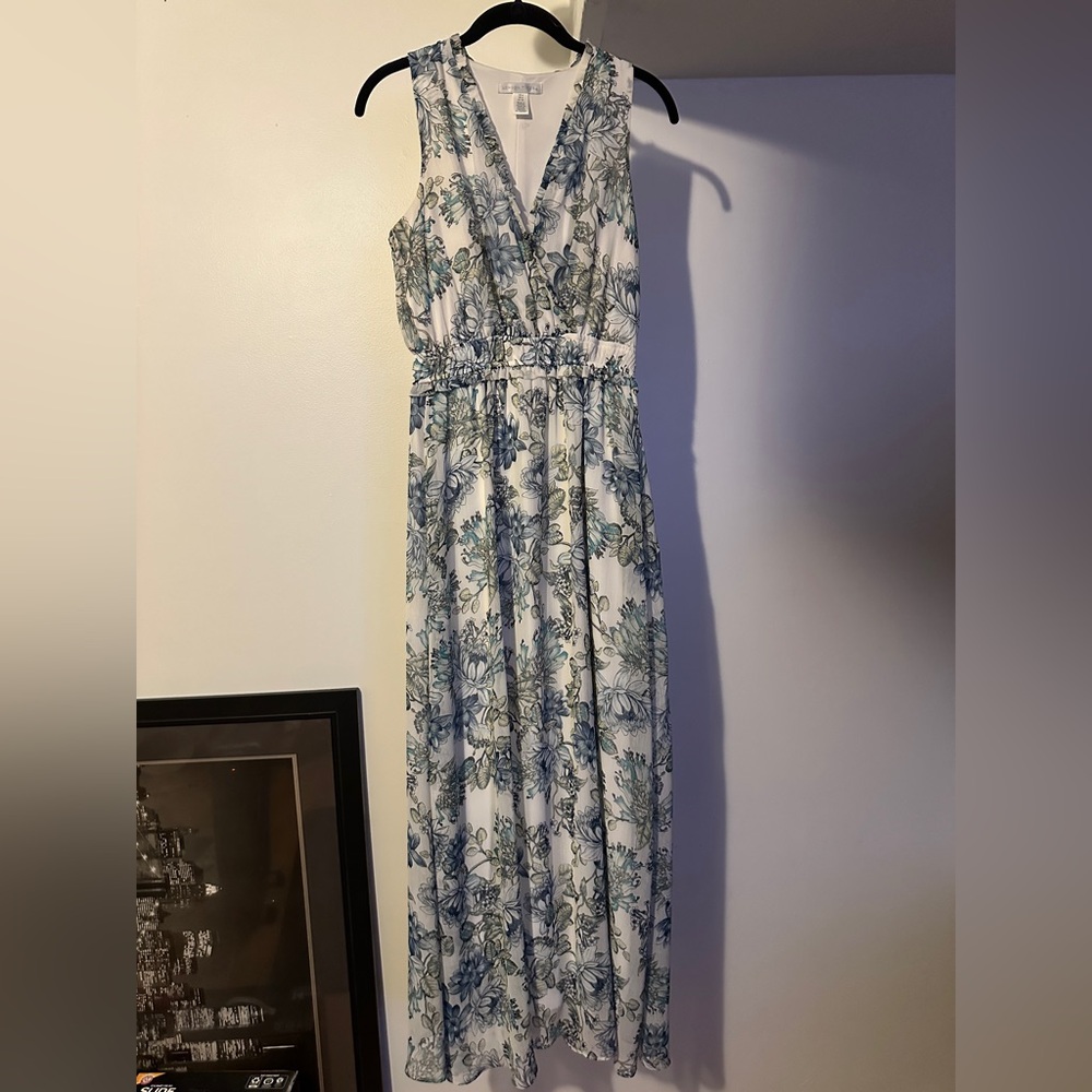 London Times Floral Sleeveless Flowy Dress